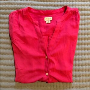 J. Crew Fuchsia Button-Up Blouse